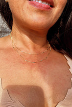 Load image into Gallery viewer, 18k Gold Filled 1mm Dainty Interspersed Bar Dash Box Chain Necklace Supplies Designers