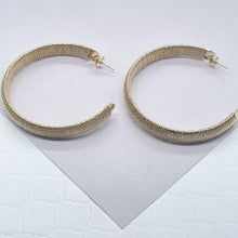 Load image into Gallery viewer, 18k Gold Filled Plain Flat Handmade Twisted Thread Wrapped Hoop Earrings Jewelry