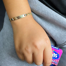 Load image into Gallery viewer, 18k Gold Filled Cuban Link ID Children’s Bracelet, Curb Chain Bar Bracelet Kids,