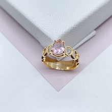 Load image into Gallery viewer, 18k Gold Filled Ring Featuring Solitaire Tear Drop Shaped Stone Available In Assorted Colors Jewelry