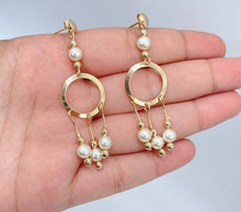 Load image into Gallery viewer, 18k Gold Filled Boho Dreamcatcher Inspire Design Dangle Earrings Featuring Details in Simulated Pearl Jewelry