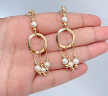Load image into Gallery viewer, 18k Gold Filled Dreamcatcher Earrings: Boho Pearl Dangle Jewelry