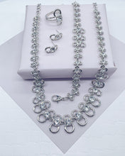 Load image into Gallery viewer, 18k Gold Filled and Silver Filled 4 piece Zirconia Set