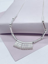 Load image into Gallery viewer, Silver Filled Fringe Necklace Featuring Tubes And Beads Complete Boho Style