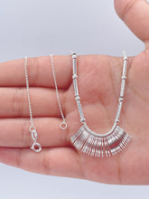 Load image into Gallery viewer, Silver Filled Fringe Necklace Featuring Tubes And Beads Complete Boho Style