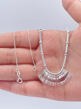 Load image into Gallery viewer, Silver Filled Fringe Necklace Featuring Tubes And Beads For Complete Boho