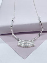 Load image into Gallery viewer, Silver Filled Fringe Necklace Featuring Tubes And Beads Complete Boho Style