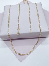 Load image into Gallery viewer, 18k Gold Filled 3x1 Figaro 2.5mm Chain Necklace Supplies