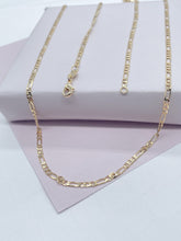 Load image into Gallery viewer, 18k Gold Filled 3x1 Figaro 2.5mm Chain Necklace Supplies