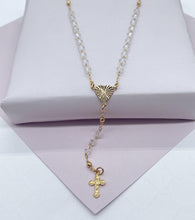 Load image into Gallery viewer, 18k Gold Filled Beaded Necklace Featuring Center Sun Rays Textured Heart And