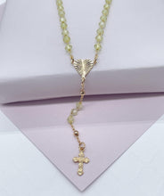 Load image into Gallery viewer, 18k Gold Filled Beaded Necklace Featuring Center Sun Rays Textured Heart And