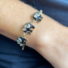 Load image into Gallery viewer, 18k Gold Filled Enamel Elephant Bracelet: Multi Color Puffy Jewelry