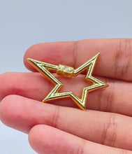 Load image into Gallery viewer, 18k Gold Filled Star Pass Through Pendant Charm Necklaces Connector, Creative Styling Supplies