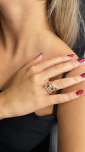 Load image into Gallery viewer, 18k Gold Filled Ring: Multi Color Zirconia, Micro Pave Band