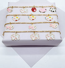 Load image into Gallery viewer, 18k Gold Filled Children’s Charm Bracelet: Elephant, Bee, Duck