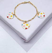 Load image into Gallery viewer, 18k Gold Filled Children’s Charm Bracelet: Elephant, Bee, Duck