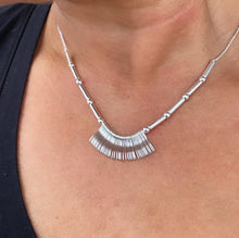Load image into Gallery viewer, Silver Filled Fringe Necklace Featuring Tubes And Beads Complete Boho Style