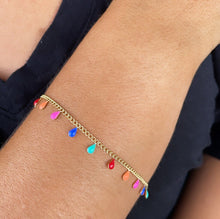 Load image into Gallery viewer, 18k Gold Filled Little Colorful Enamel Tear Drop Charms Set Necklace and Bracelet Supplies