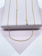 Load image into Gallery viewer, 18k Gold Filled 1mm Wheat Chain Available In Sizes 16” , 18”, 20”, 22” & 24” For