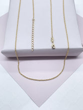 Load image into Gallery viewer, 18k Gold Filled Wheat Chain Necklace: 1mm, Sizes 16-24”