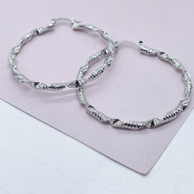 Load image into Gallery viewer, Silver Filled Textured & Twisted Hoop Earrings
