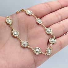 Load image into Gallery viewer, 18k Gold Filled Bracelet With Embedded Simulated Pearls