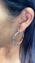 Load image into Gallery viewer, Silver Filled Textured & Twisted Hoop Earrings