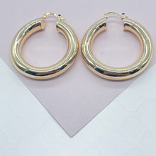 Load image into Gallery viewer, 18k Gold Filled Plain Chunky 6mm Hoop Earrings Supplies