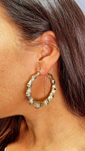 Load image into Gallery viewer, 18k Gold Filled Chunk Bamboo Hoop Earrings