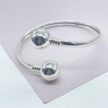 Load image into Gallery viewer, 18k Gold Filled Cuff Bangle Bracelet with Solid Gold Balls
