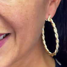 Load image into Gallery viewer, 18k Gold Filled Oval Shape Twisted Hoop Earrings Supplies