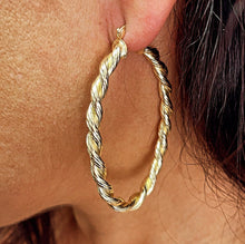 Load image into Gallery viewer, 18k Gold Filled Oval Shape Twisted Hoop Earrings Supplies