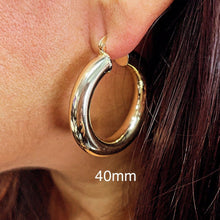 Load image into Gallery viewer, 18k Gold Filled Plain Chunky 6mm Hoop Earrings Supplies