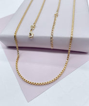 Load image into Gallery viewer, Dainty 18k Gold Filled 2mm Box Chain Necklace Supplies Designers