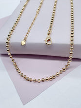 Load image into Gallery viewer, 18k Gold Filled 3mm Gold Bead Chain Necklace for Wholesale Jewelry Making