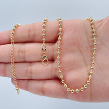 Load image into Gallery viewer, 18k Gold Filled 3mm Gold Bead Chain Necklace Supplies Designers
