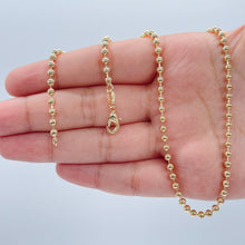 Load image into Gallery viewer, 18k Gold Filled 3mm Gold Bead Chain Necklace for Wholesale Jewelry Making