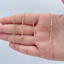 Load image into Gallery viewer, 18k Gold Filled 2mm Dainty Paper Clip Chain Necklace Supplies Creative Styling Designers