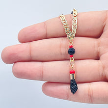 Load image into Gallery viewer, 18k Gold Filled Mariner Link Bracelet Featuring Figa And Simulated Azabaches for