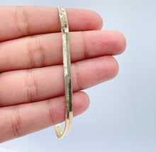 Load image into Gallery viewer, 18k Gold Filled Flexible Herringbone 4mm Chain Necklace & Bracelet