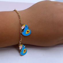 Load image into Gallery viewer, 18k Gold Filled Children’s Charm Bracelet: Elephant, Bee, Duck