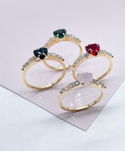 Load image into Gallery viewer, 18k Gold Filled Heart Ring: Pave Cubic Zirconia Band