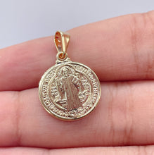 Load image into Gallery viewer, 18k San Benito Mini Charm St Benedict Pendant Catholic Jewelry Making Supplies