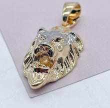 Load image into Gallery viewer, 18k Gold Filled Lion Head Pendant: Two Tone Charm