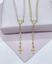 Load image into Gallery viewer, 18k Gold Filled Beaded Necklace Featuring Center Sun Rays Textured Heart And