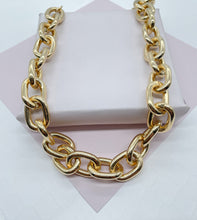 Load image into Gallery viewer, 18k Gold Filled Thick Round Cable Link Choker Link Chain Necklace Chunky Choker Necklace 18k Gold Filled