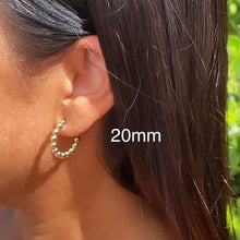 Load image into Gallery viewer, 18k Gold Filled Ball Beaded C Hoop Earring Available Small, Medium and Large
