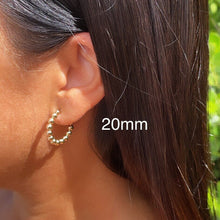 Load image into Gallery viewer, 18k Gold Filled 3mm Ball Beaded Hoop Earrings, Everyday Wear Hoops, all sizes