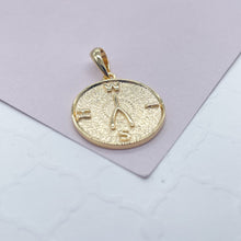 Load image into Gallery viewer, 18k Gold Filled Wishbone Pendant: Engraved Lucky Charm