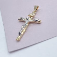 Load image into Gallery viewer, 18k Gold Filled Crucifix Cross: Two Tone Jesus Pendant